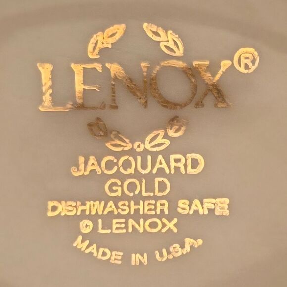 VINTAGE LENOX JACQUARD GOLD CHINA 5 PIECE PLACE SETTING - Picture 3 of 8